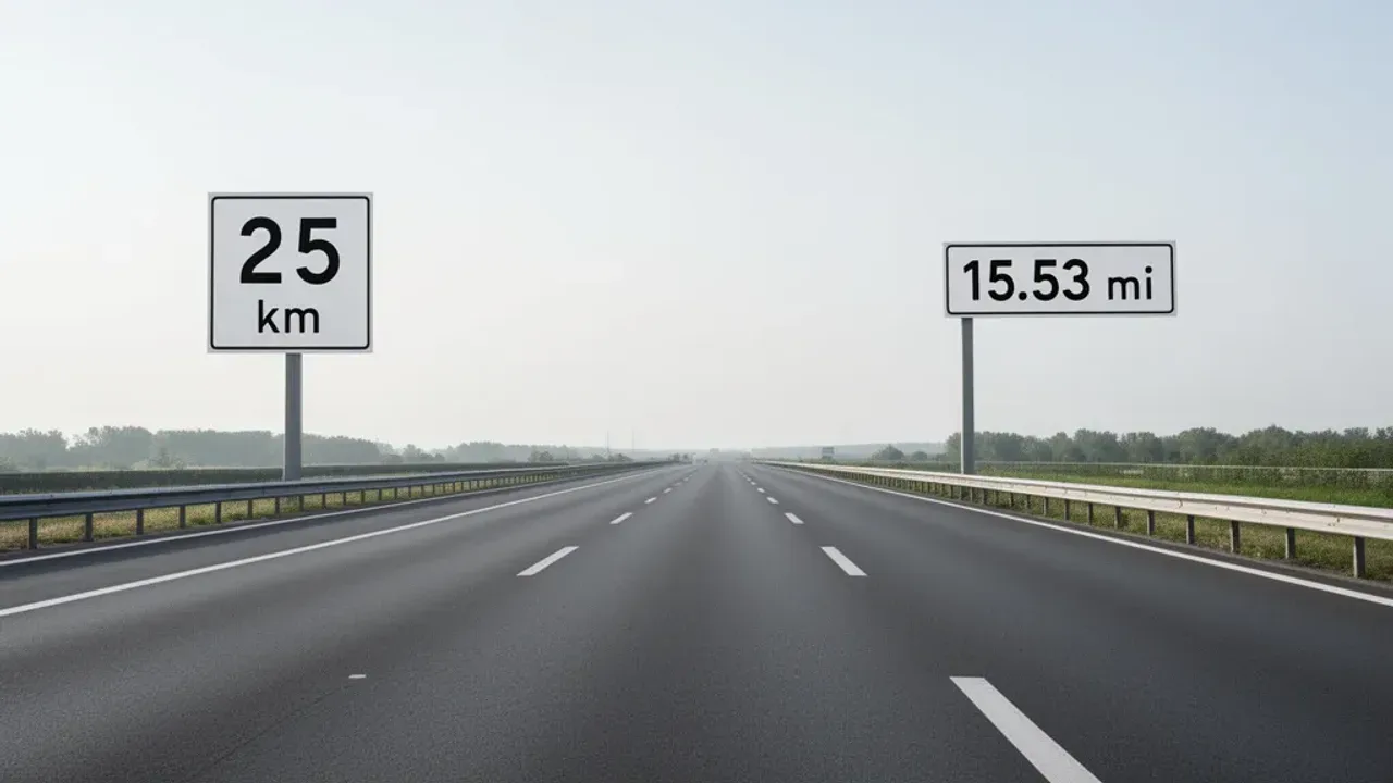 25 km to Miles: 25 Kilometers Equals 15.5343 Miles